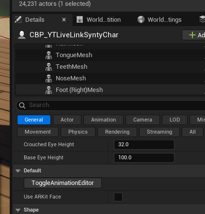 Facial construction script setup