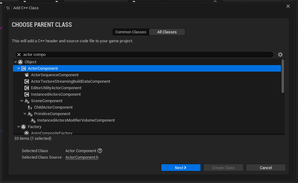 Create a new C++ class (NpcBrainComponent)